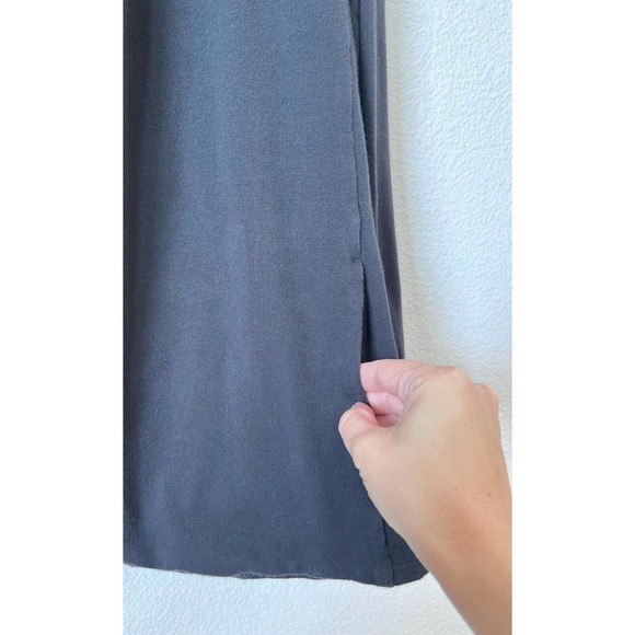 Eileen Fisher Open Hooded Cardigan Organic Cotton Black Size Small USA Pockets - Picture 4 of 5